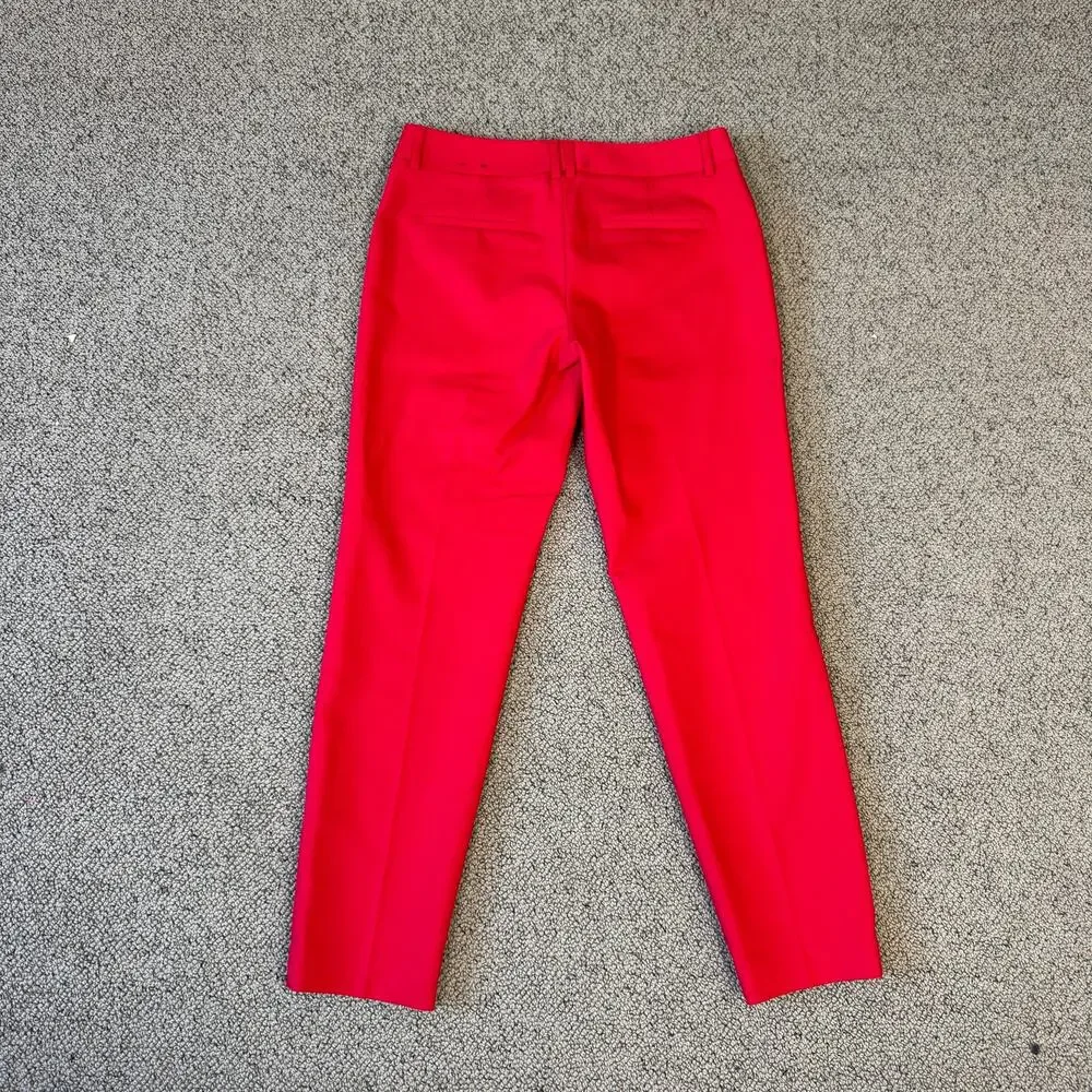 Express Red Editor Studio Stretch Twill Mid Rise Workwear Trousers US Womens 4R - Picture 3 of 8